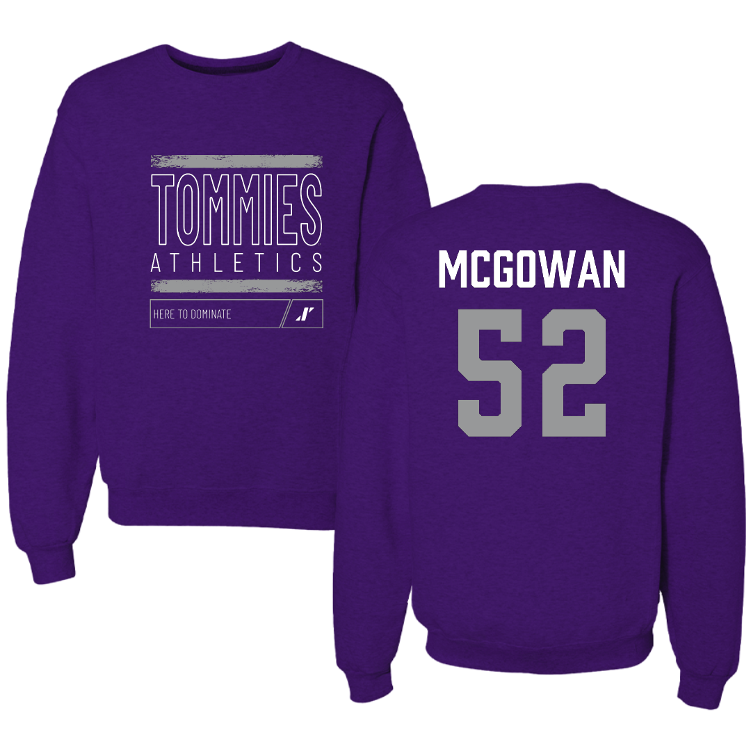 University of St. Thomas (Minnesota) Basketball Purple Dominate Crewneck - #52 Savannah McGowan