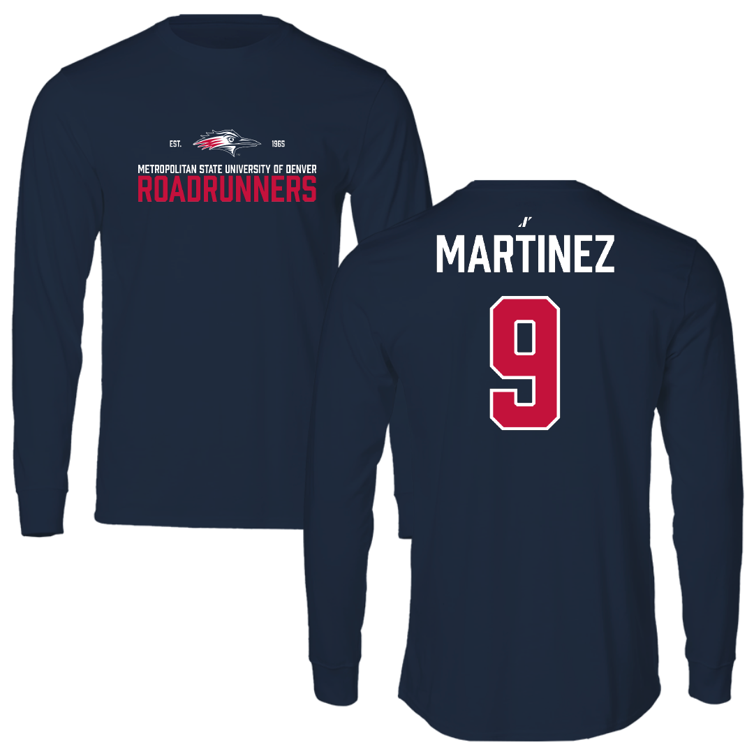 Metropolitan State University of Denver Baseball Navy General Performance Long Sleeve - #9 Alek Martinez