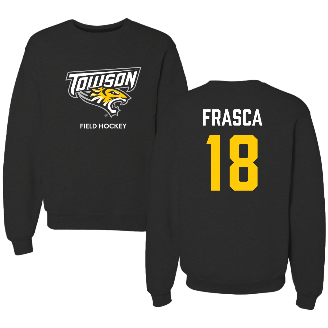 Towson University Field Hockey (W) Black Crewneck - #18 Sophia Frasca
