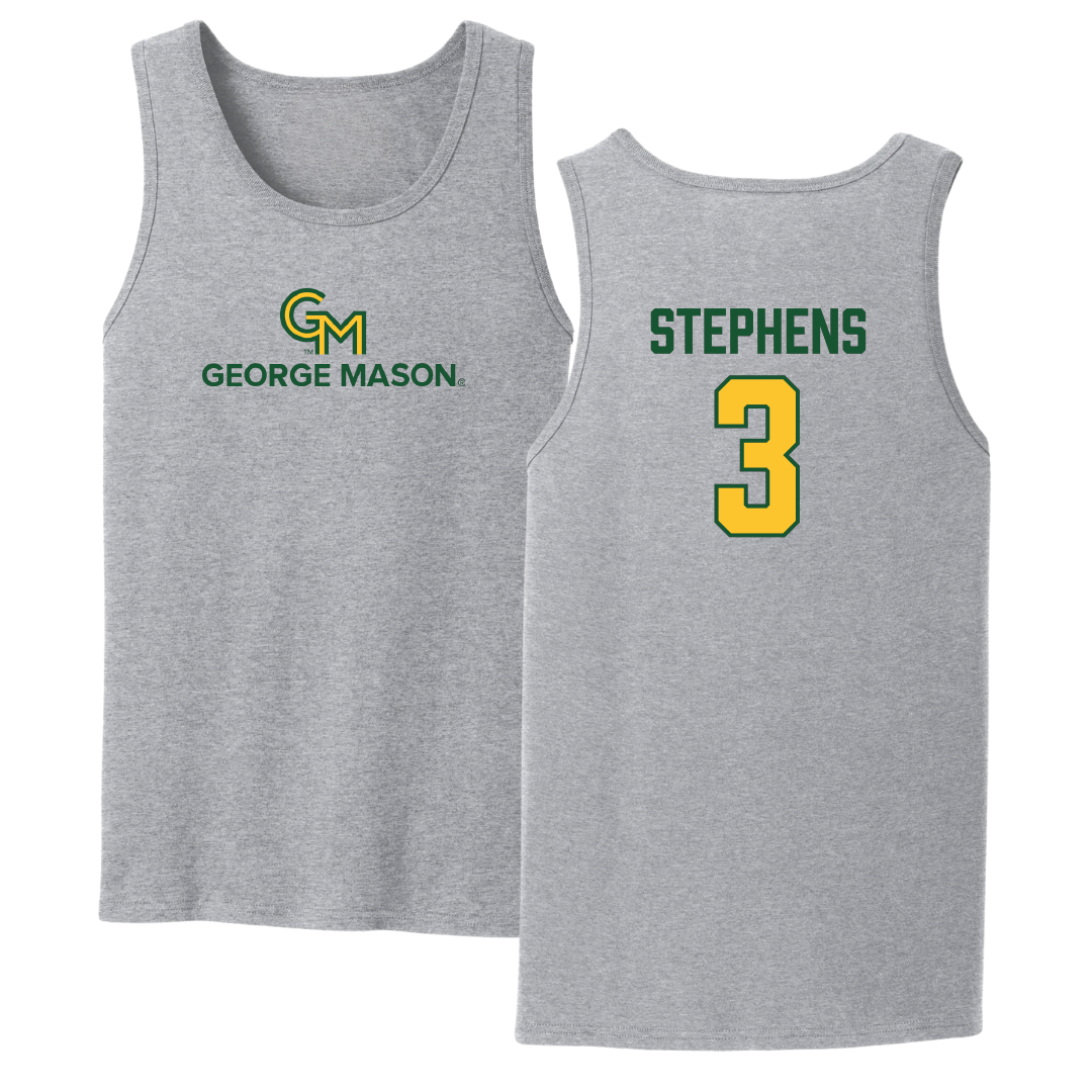 George Mason University Soccer Sport Gray Tank Top - #3 Levi Stephens