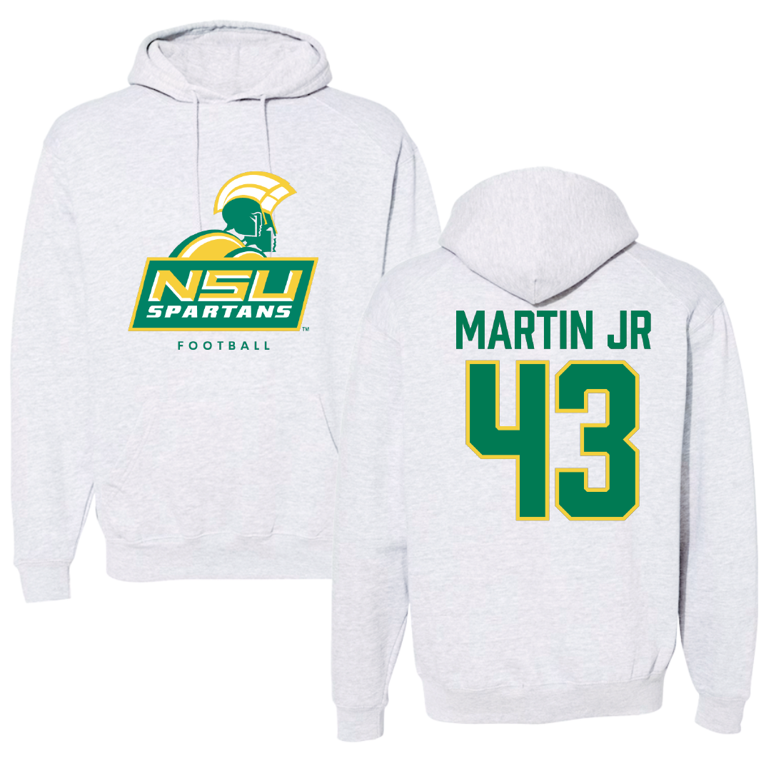 Norfolk State University Football Gray Hoodie - #43 Richard Martin Jr