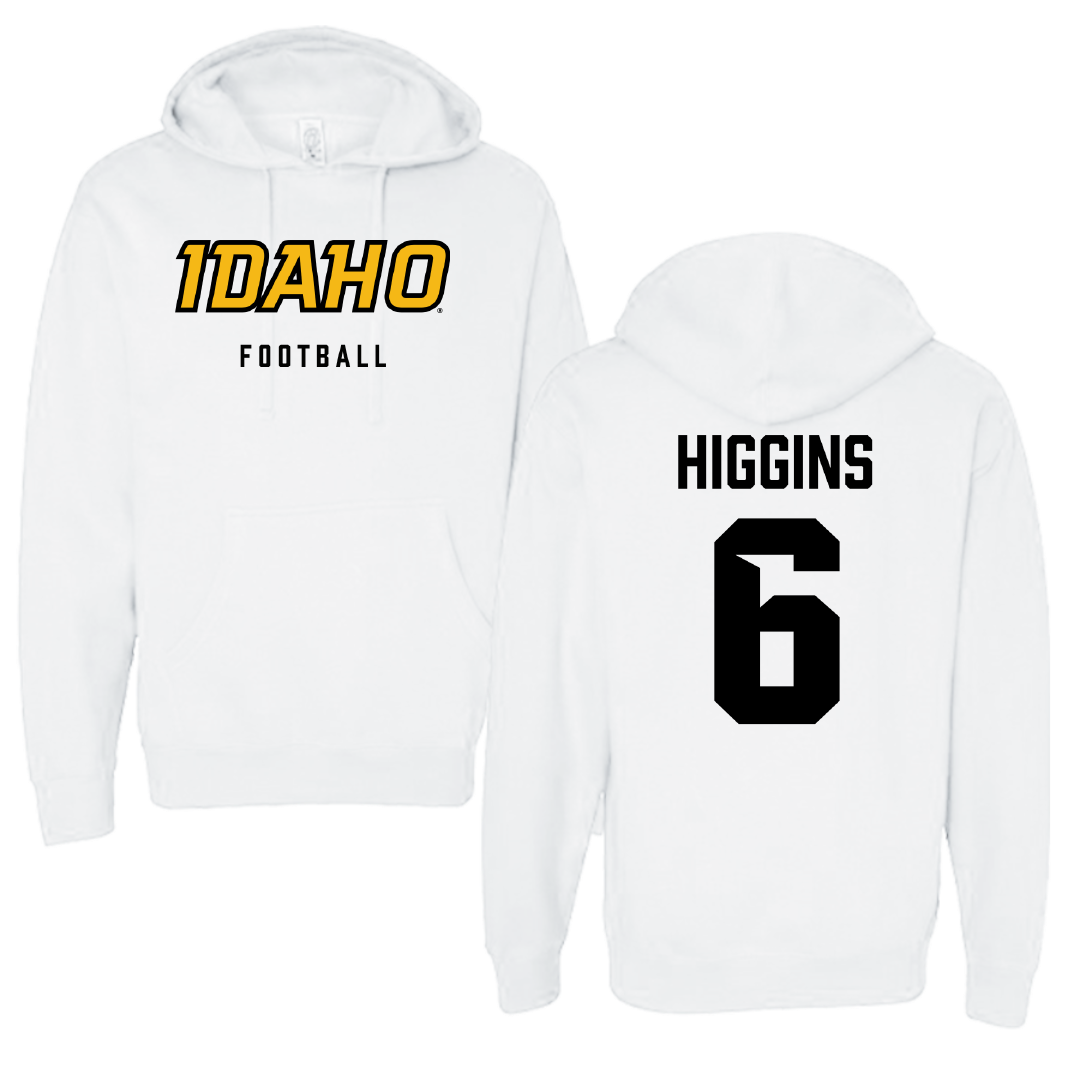 University of Idaho Football White Idaho Hoodie - #6 Trais Higgins