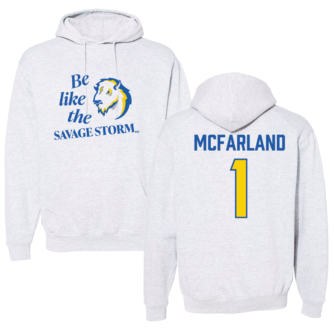 Southeastern Oklahoma State University Volleyball Light Gray Be Like Us Hoodie - #1 Riley McFarland