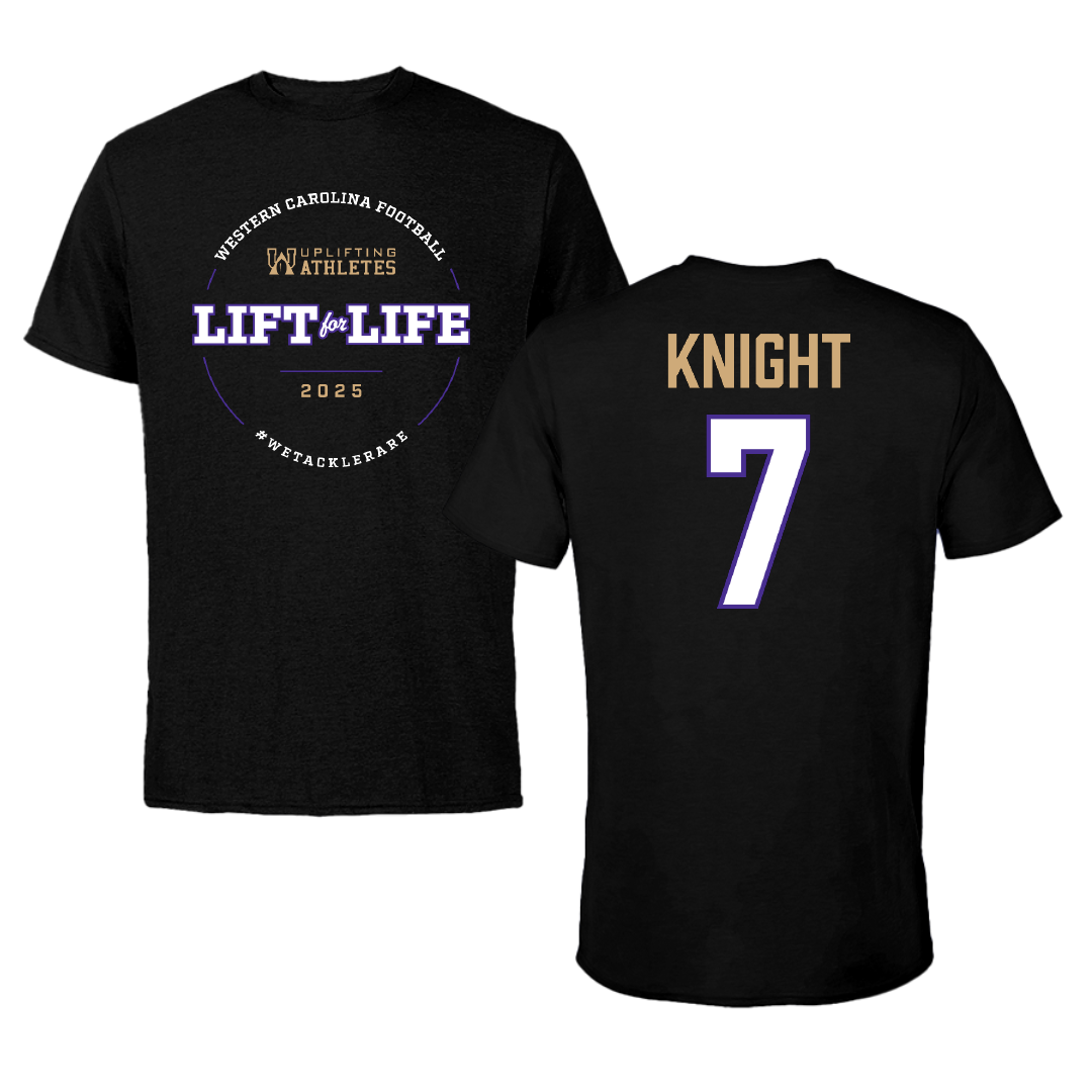Western Carolina University Football Black Uplifting Athletes Football Tee - #7 Malik Knight