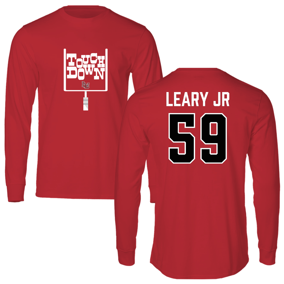 Lamar University Football Red Touchdown Long Sleeve - #59 Lonnie Leary Jr