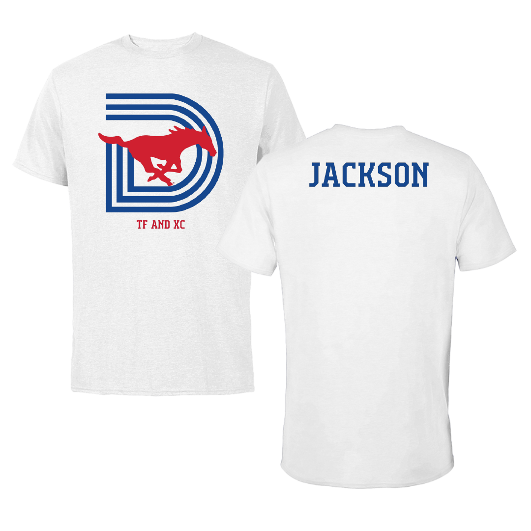 Southern Methodist University TF and XC White Tee - Maykayla Jackson