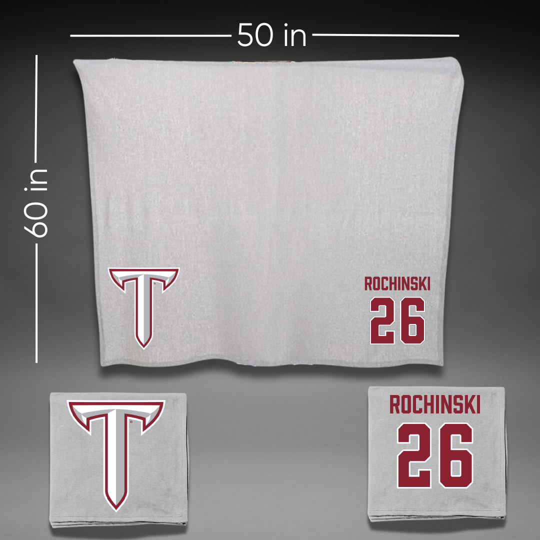 Troy University Softball Gray Blanket - #26 Kalee Rochinski