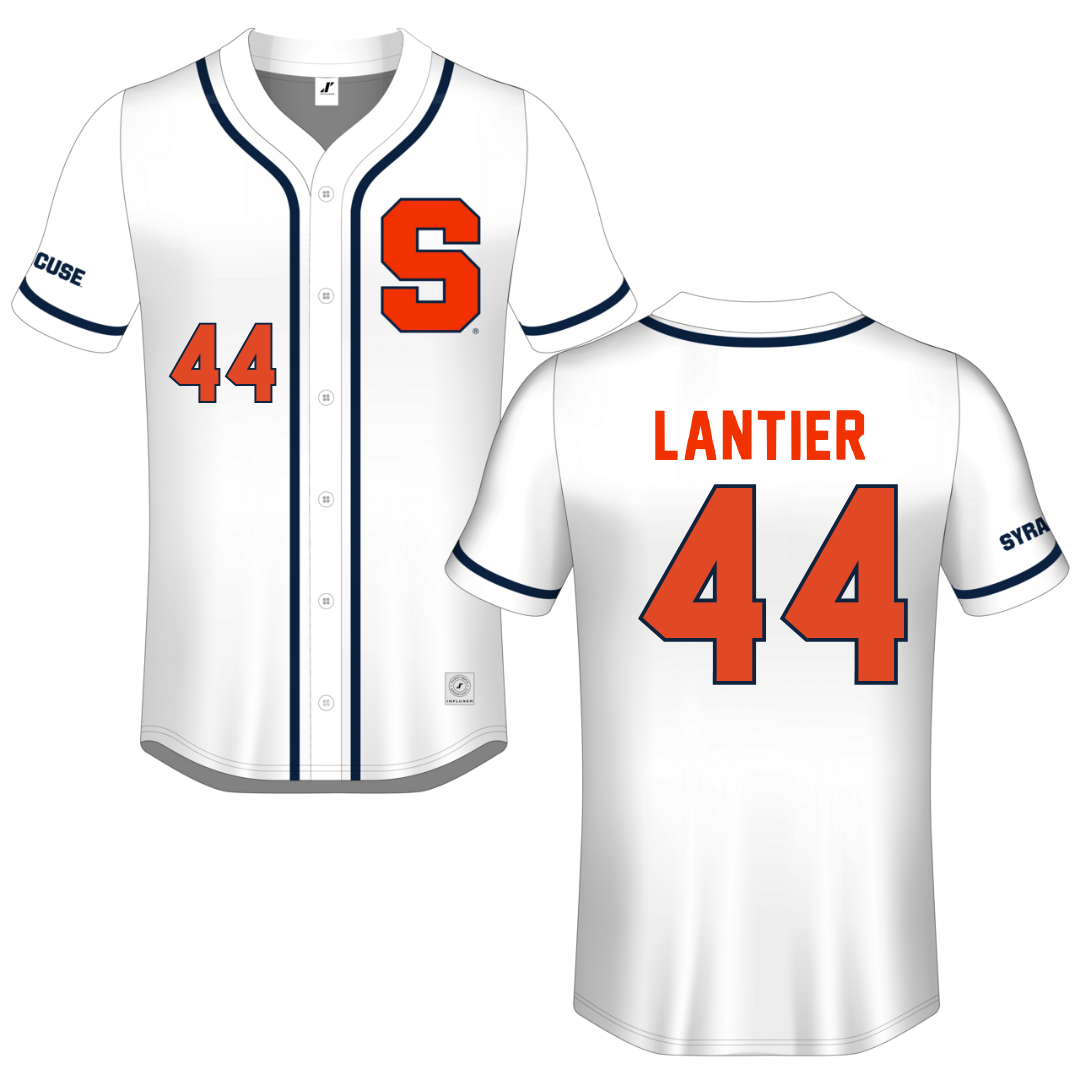 Syracuse University White Button-Down Jersey - #44 Gabby Lantier