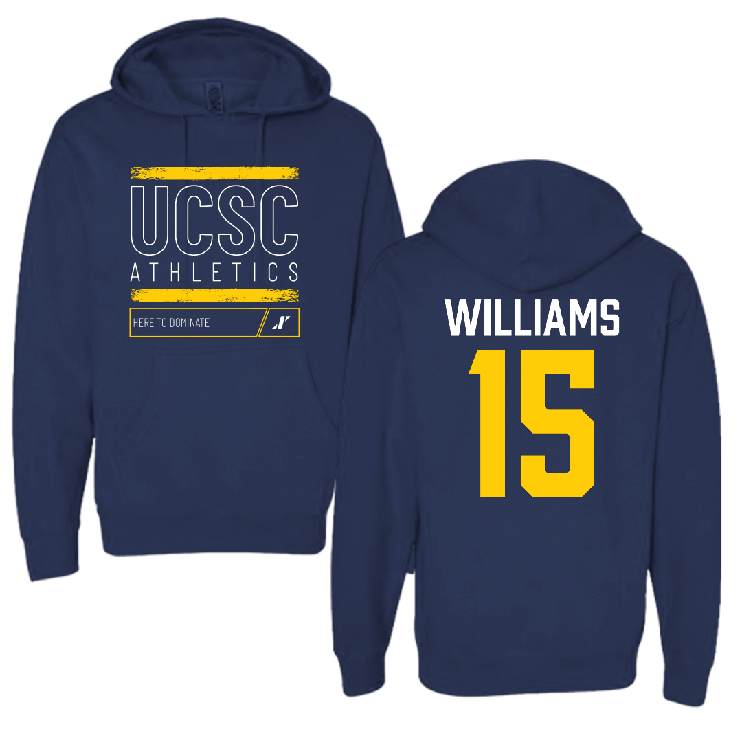 University of California-Santa Cruz Volleyball Navy Dominate Hoodie - #15 Ryan Williams
