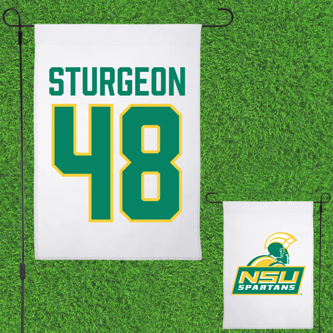 Norfolk State University Baseball White Garden Flag - #48 CC Sturgeon
