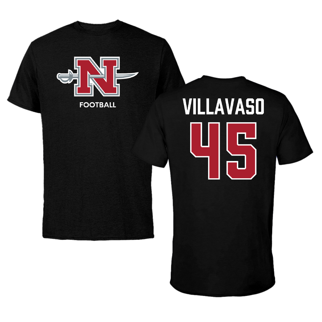 Nicholls State University Football Black Mascot Performance Tee - #45 Alex Villavaso