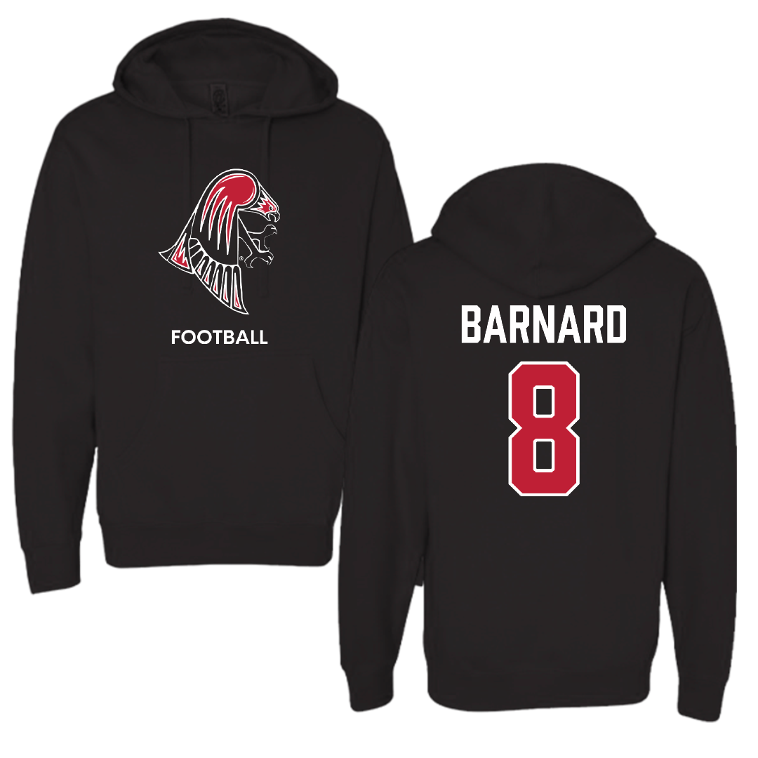 University of Wisconsin-River Falls Football Black Hoodie - #8 Jake Barnard