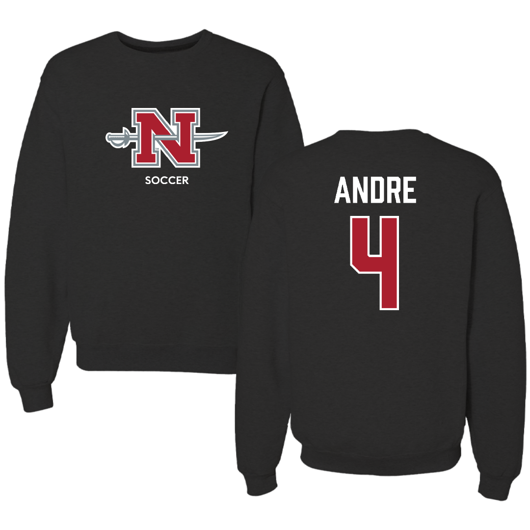 Nicholls State University Soccer (W) Black Mascot Crewneck - #4 Lauren Andre