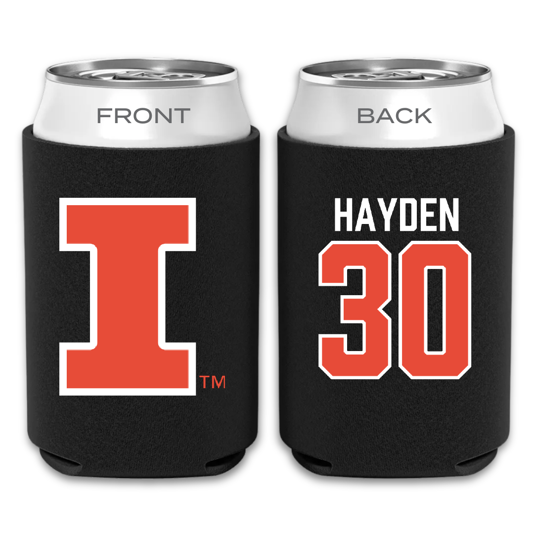 University of Illinois Football Black Can Cooler - #30 Jojo Hayden