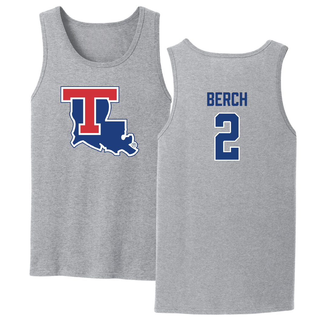 Louisiana Tech University Baseball Sport Gray Tank Top - #2 Thaxton Berch