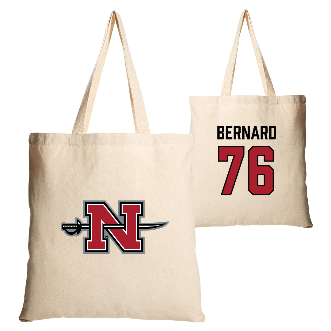 Nicholls State University Football Tan Canvas Tote Bag - #76 Ryan Bernard