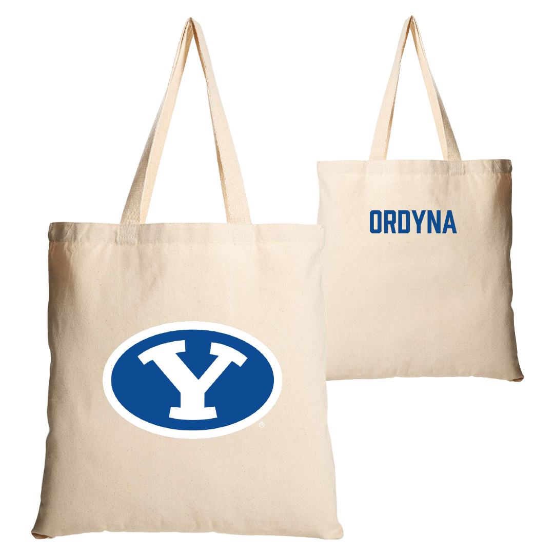 Brigham Young University Swimming & Diving Tan Canvas Tote Bag - Aubryn Ordyna