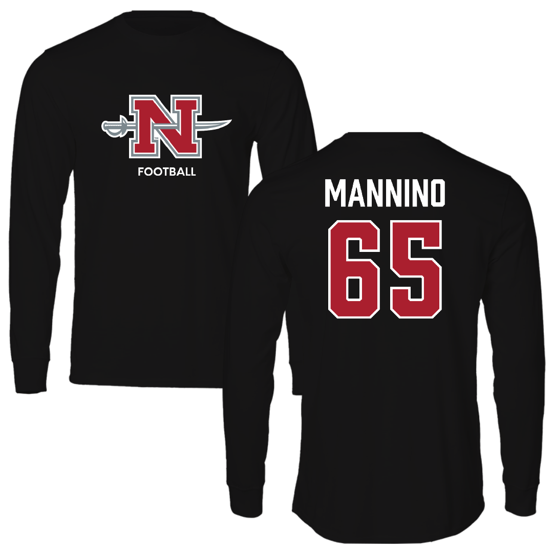 Nicholls State University Football Black Mascot Performance Long Sleeve - #65 Christian Mannino