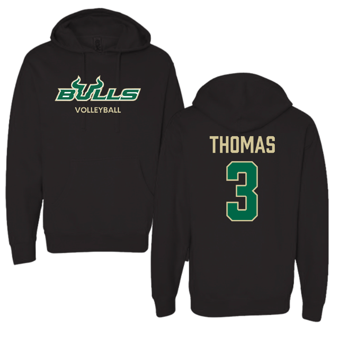 University of South Florida Volleyball (W) Black Hoodie - #3 Miya Thomas