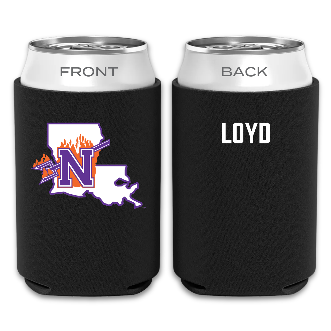 Northwestern State University TF and XC Black Can Cooler - Galen Loyd