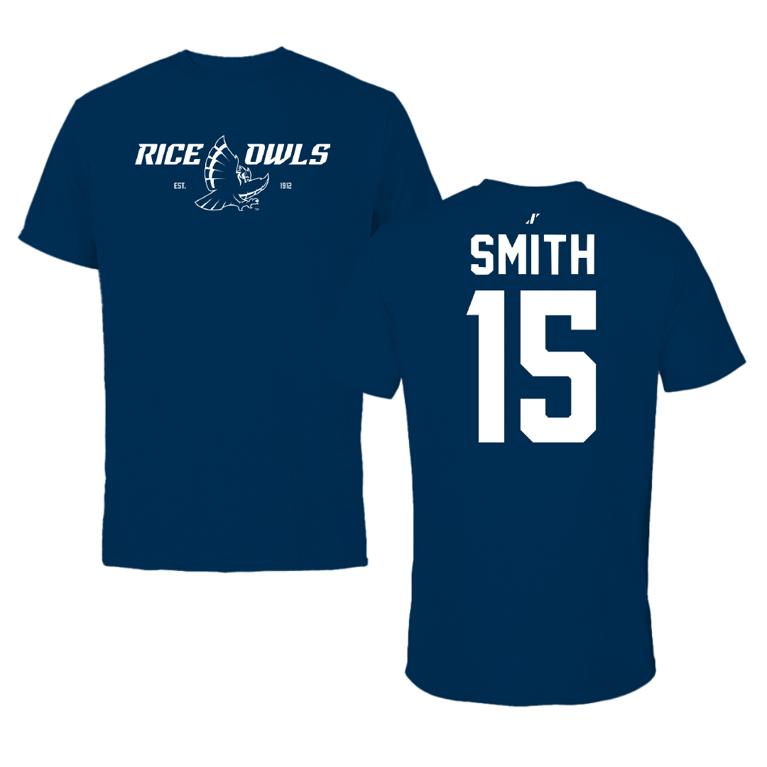 Rice University Baseball Navy General Performance Tee - #15 Luke Smith