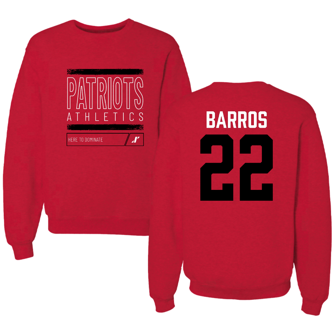 Dallas Baptist University Soccer Red Dominate Crewneck - #22 Nicolas Barros