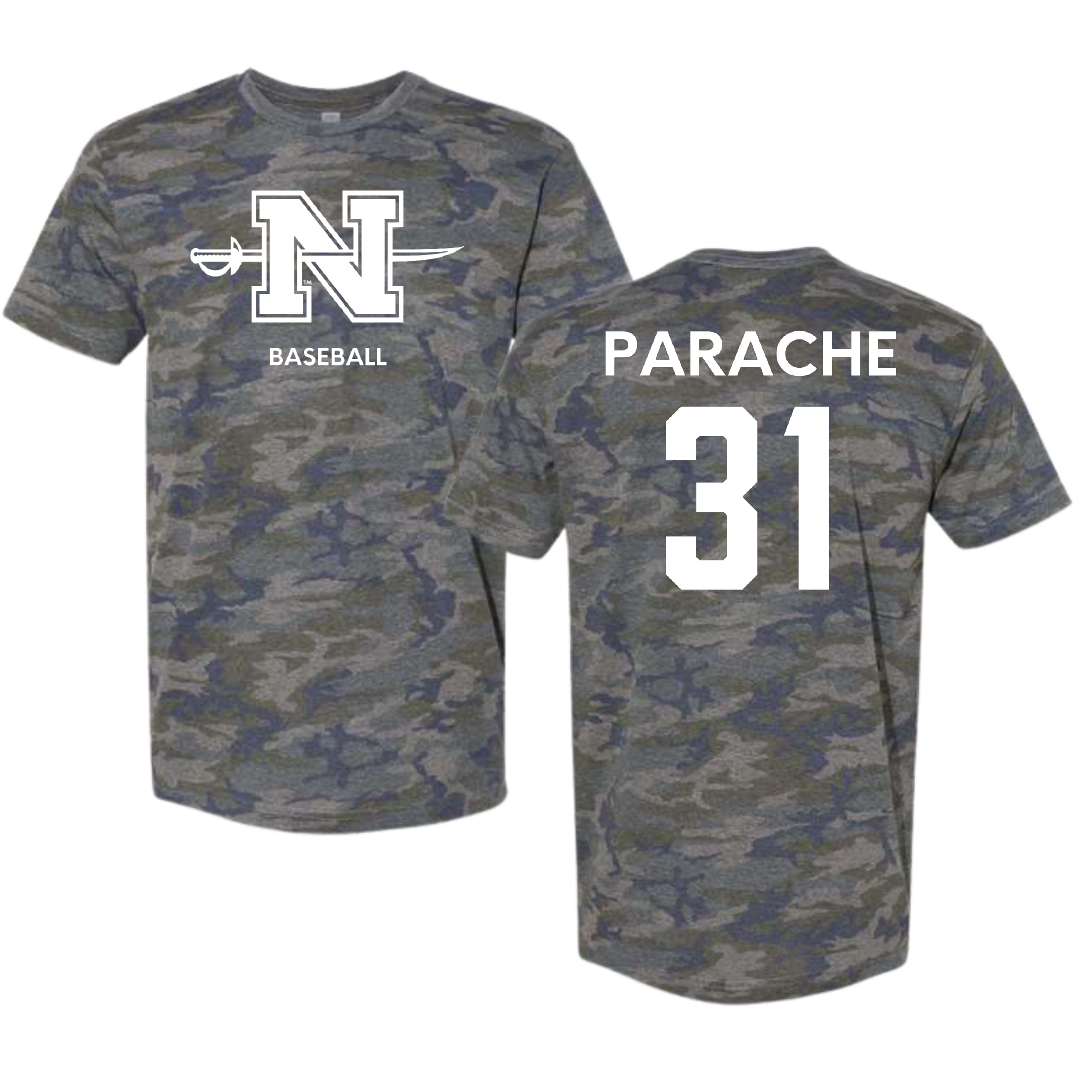 Nicholls State University Baseball Vintage Camo Tee - #31 Nuno Parache
