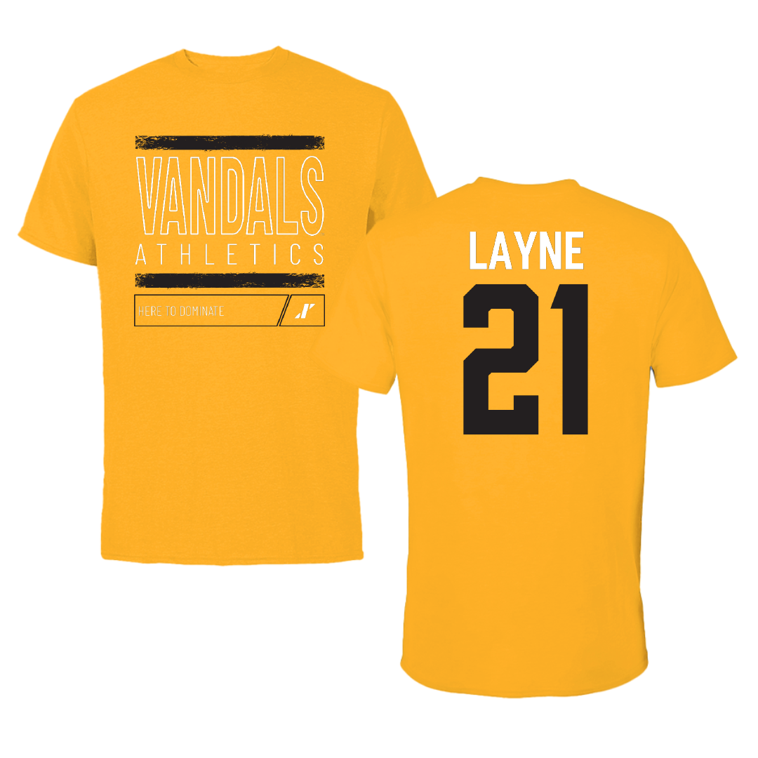 University of Idaho Football Gold Dominate Tee - #21 Dylan Layne