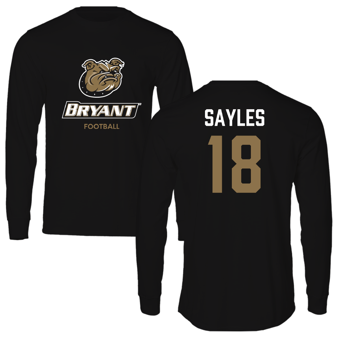 Bryant University Football Black Long Sleeve - #18 Braden Sayles