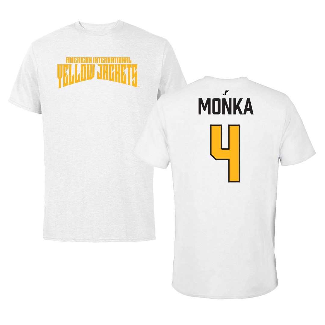 American International College Basketball White Classic Performance Tee - #4 Eden Monka