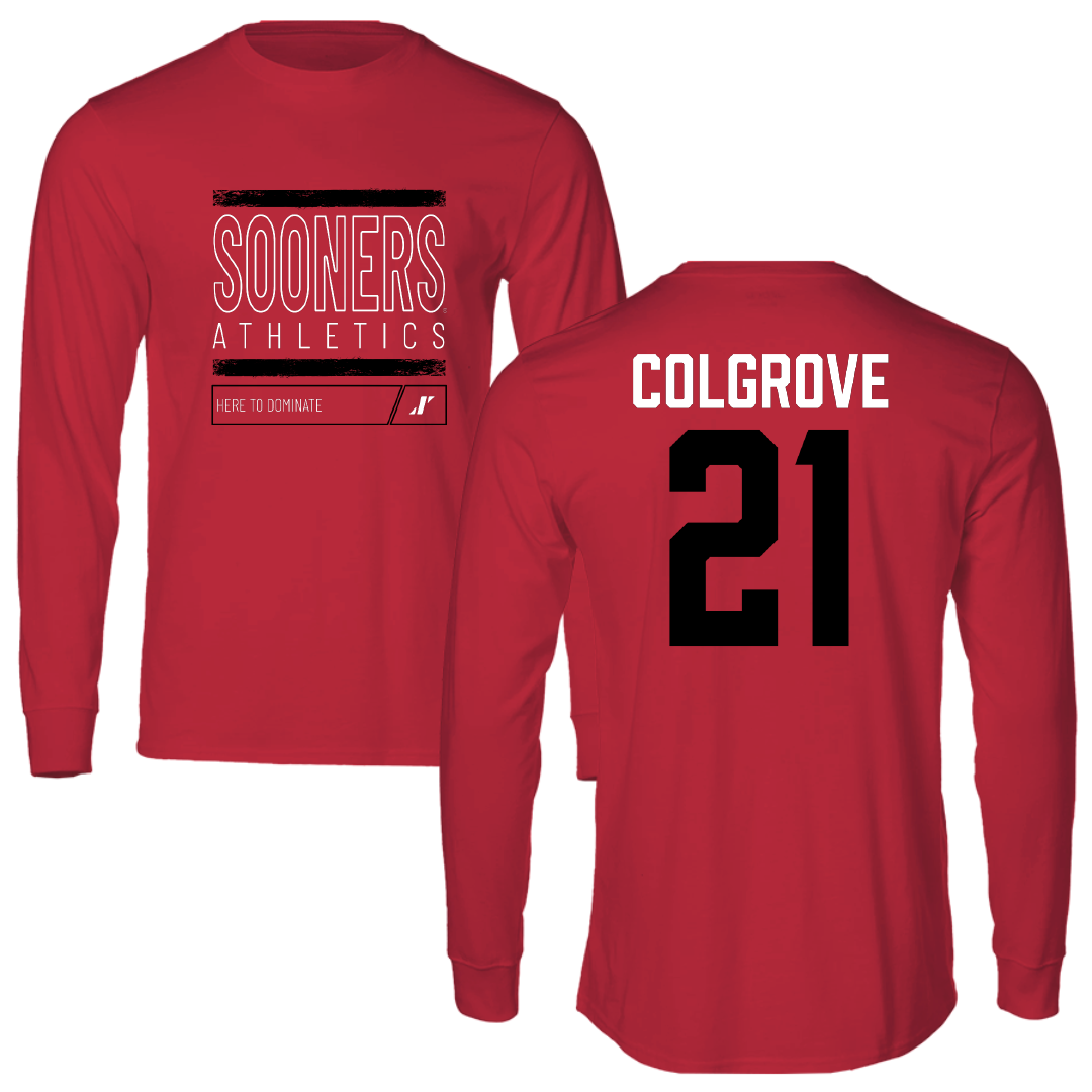 University of Oklahoma Football Crimson Dominate Long Sleeve - #21 Braylon Colgrove