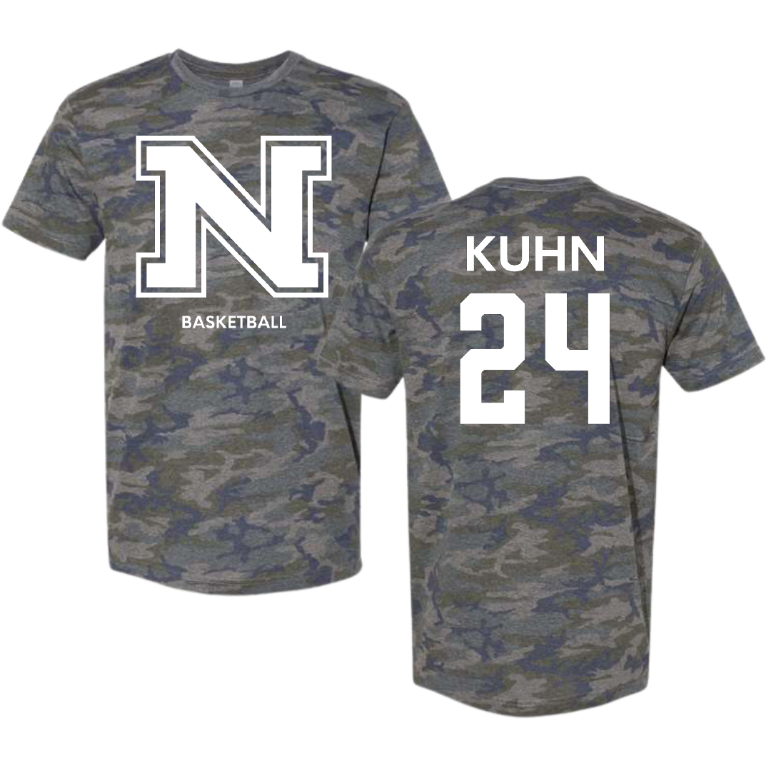 Northern Michigan University Basketball (W) Vintage Camo Tee - #24 Makaylee Kuhn