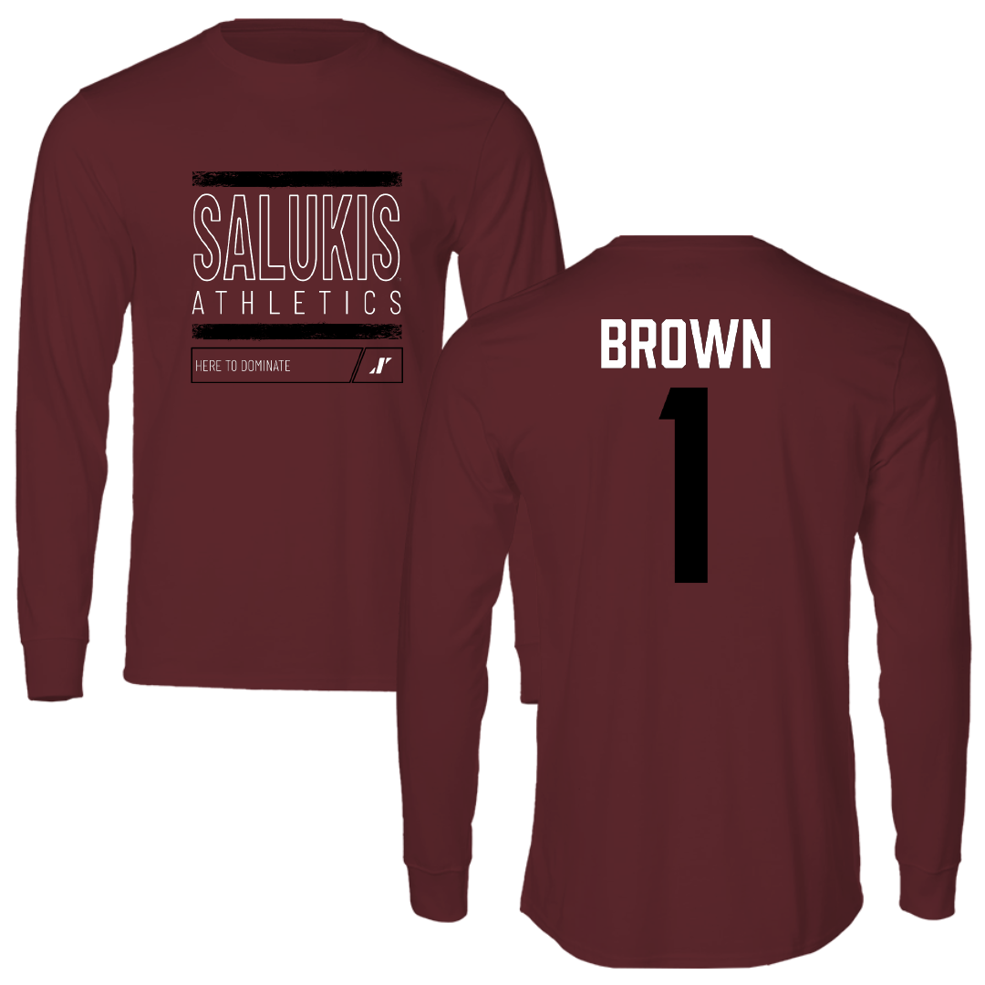 Southern Illinois University at Carbondale Basketball Maroon Dominate Performance Long Sleeve - #1 Tyranny Brown