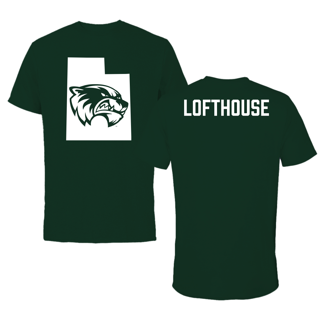 Utah Valley University Wrestling Forest Green State Tee - Tanner Lofthouse