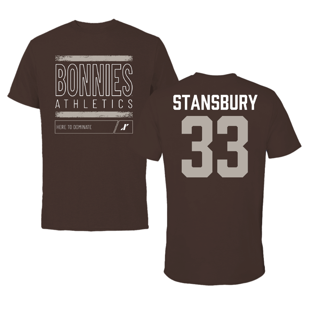 St. Bonaventure University Soccer Brown Dominate Tee - #33 Kendall Stansbury