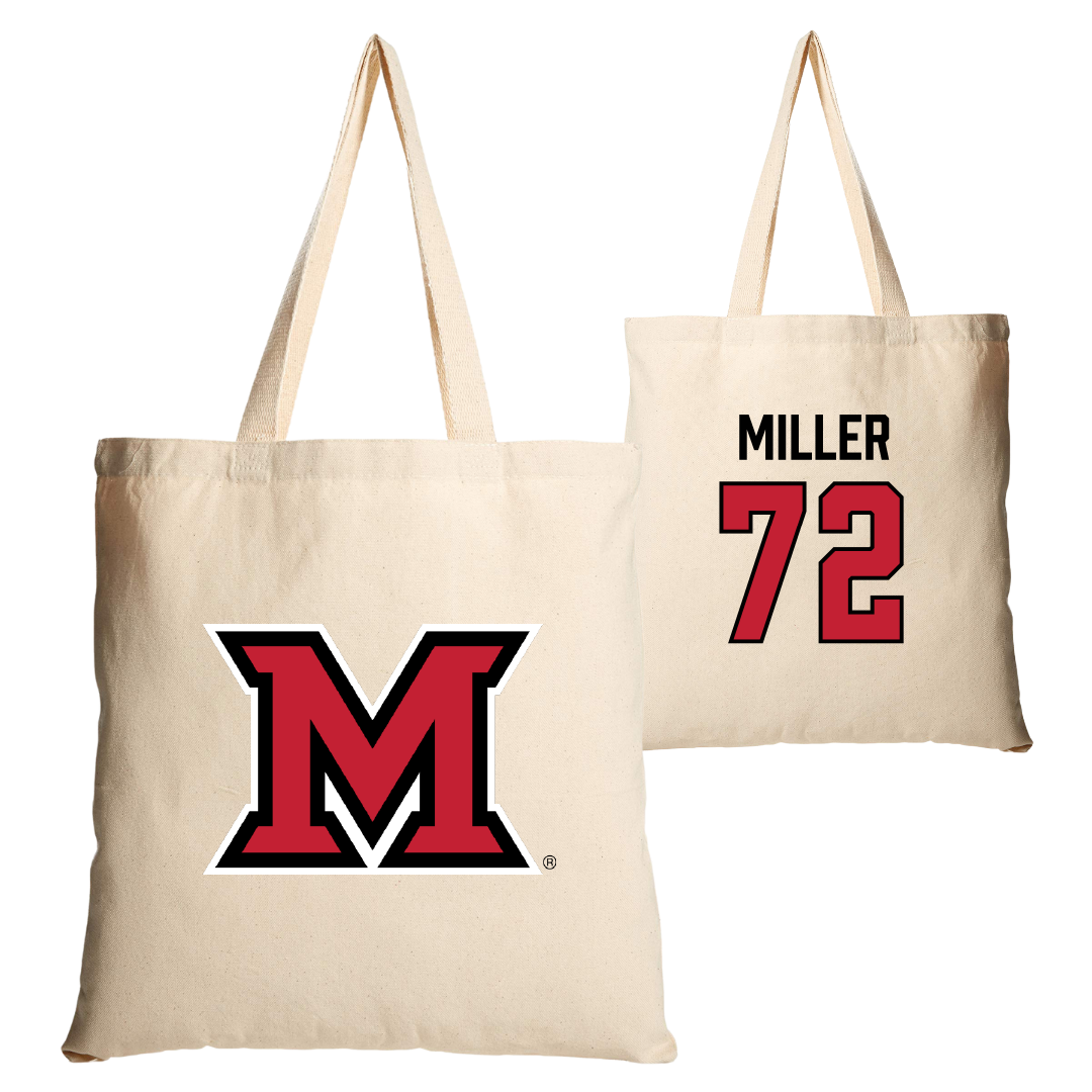 Miami University (Ohio) Softball Tan Canvas Tote Bag - #72 Lindsey Miller
