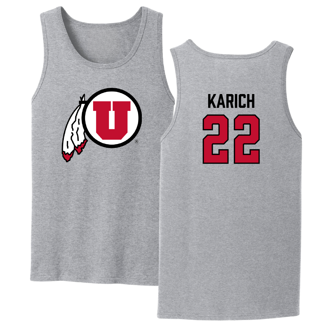 University of Utah Beach Volleyball Sport Gray Tank Top - #22 Abby Karich