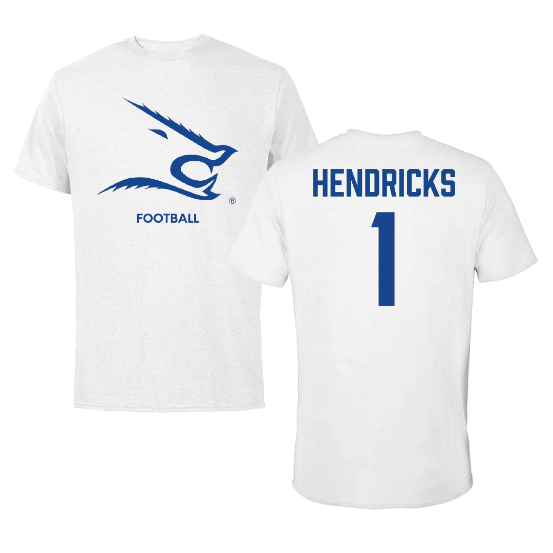 Texas A&M University-Kingsville Football White Tee - #1 Demarcus Hendricks