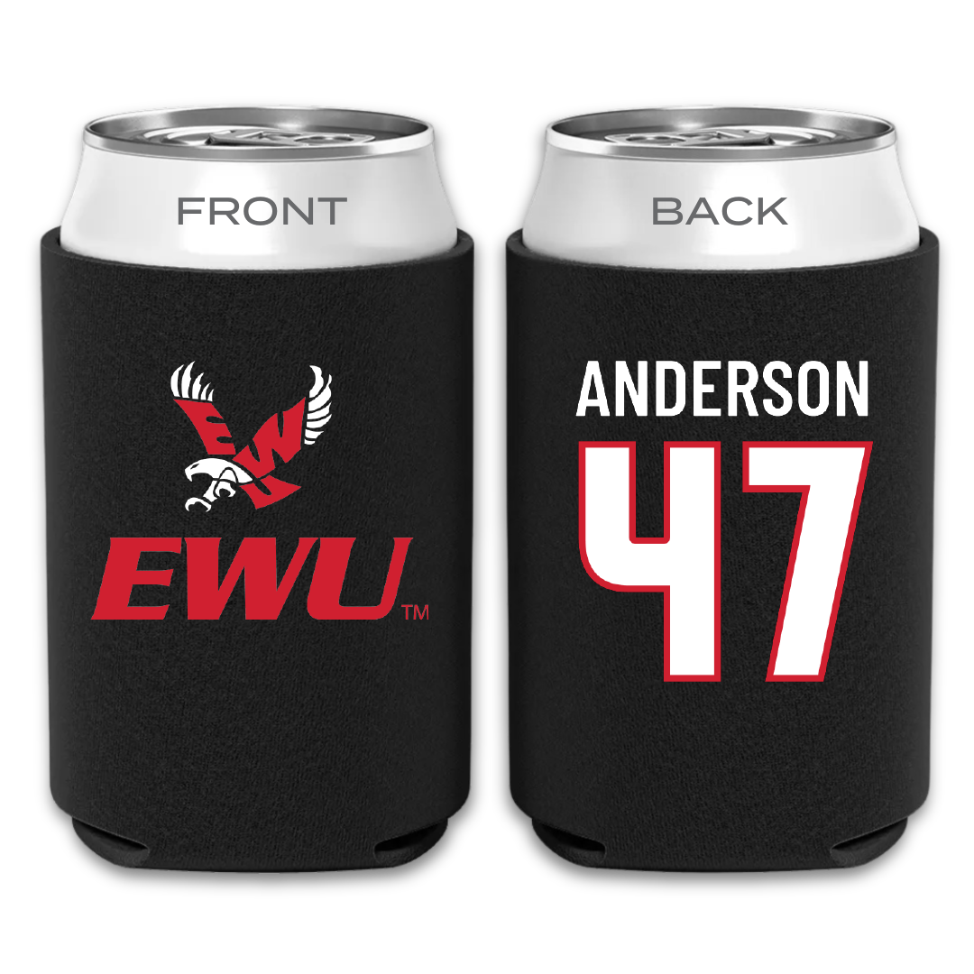 Eastern Washington University Football Black Can Cooler - #47 Samarai Anderson