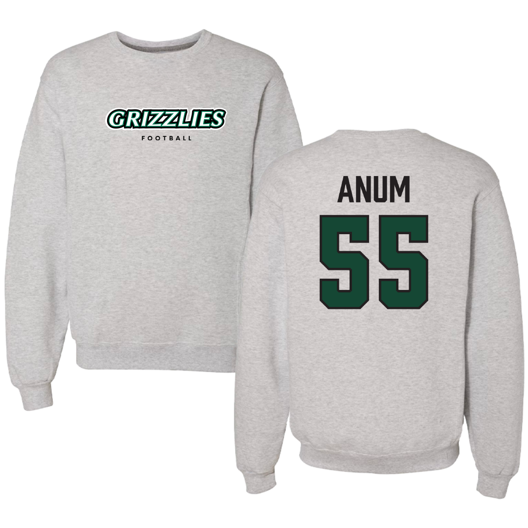 Adams State University Football Gray Grizzlies Crewneck - #55 Maxime Anum