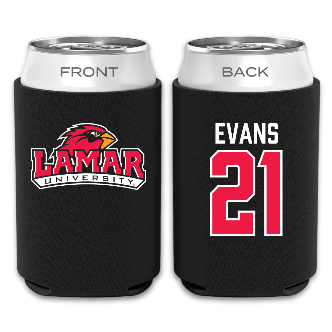 Lamar University Football Black Can Cooler - #21 Jamarion Evans
