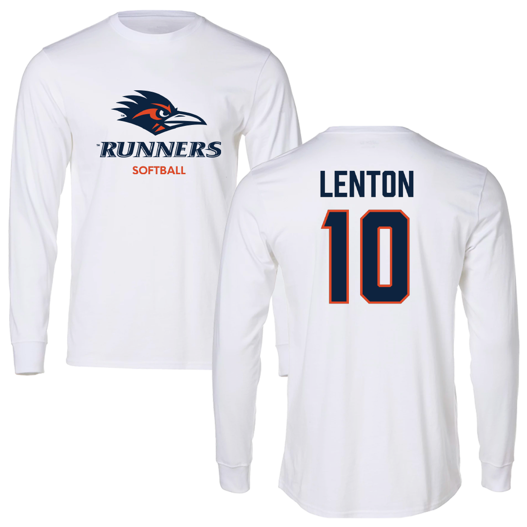 University of Texas at San Antonio Softball White Long Sleeve - #10 Madison Lenton