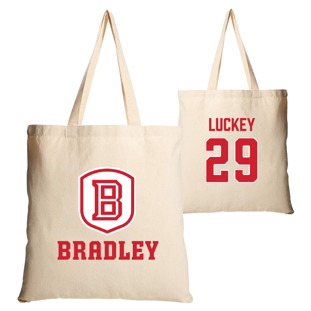 Bradley University Baseball Tan Canvas Tote Bag - #29 Cole Luckey