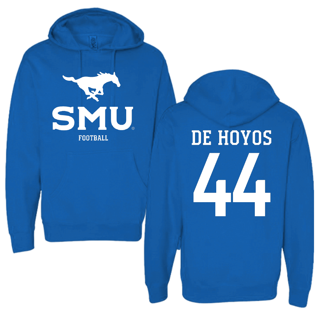 Southern Methodist University Football Blue Hoodie - #44 Michael De Hoyos