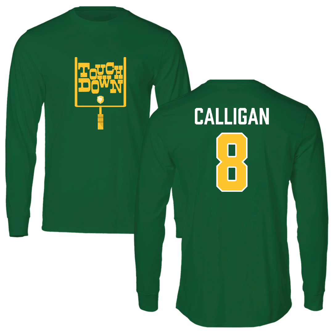 Southeastern Louisiana University Football Green Touchdown Long Sleeve - #8 Keydrain Calligan