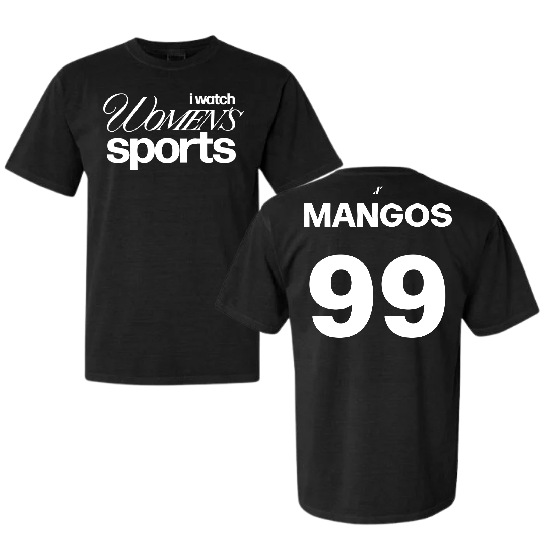 St. Bonaventure University Softball Black WHM Comfort Colors Tee - #99 Reagan Mangos