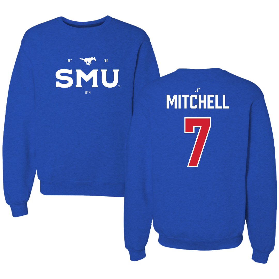 Southern Methodist University Soccer Blue General Crewneck - #7 Jaylinn Mitchell