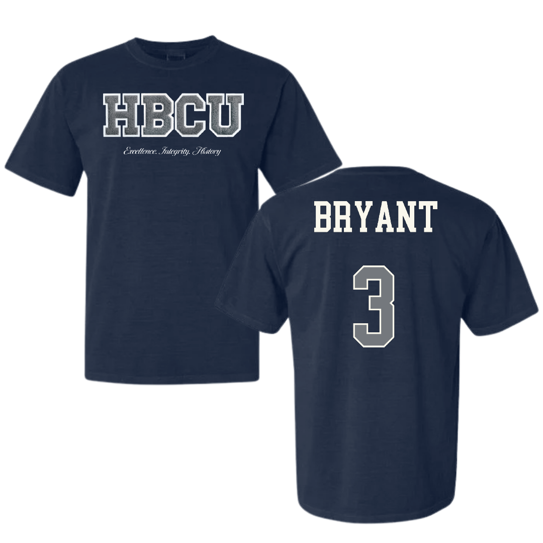 Jackson State University Volleyball (W) Navy HBCU Varsity Comfort Colors Tee - #3 Trinity Bryant