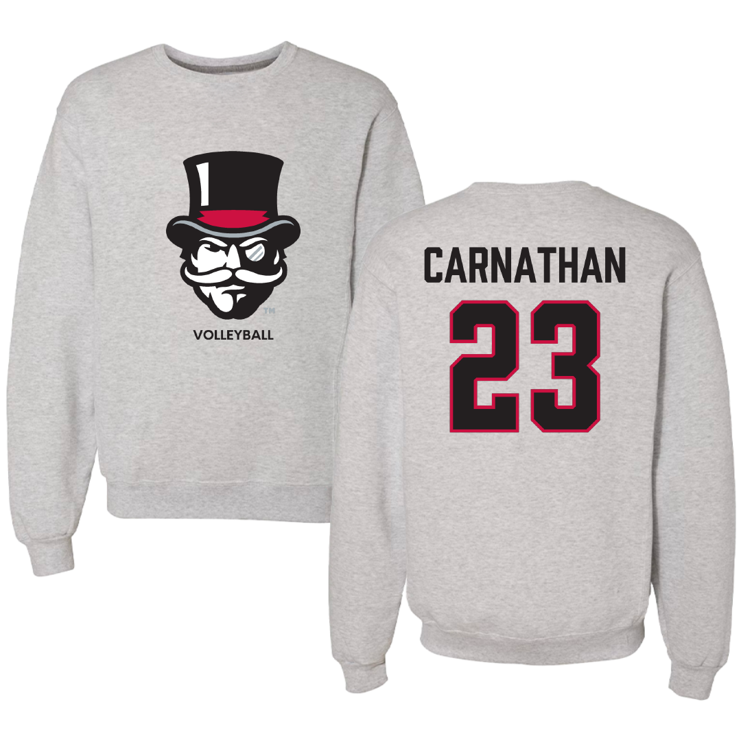Austin Peay State University Volleyball (W) Light Gray Crewneck - #23 Sarah Carnathan