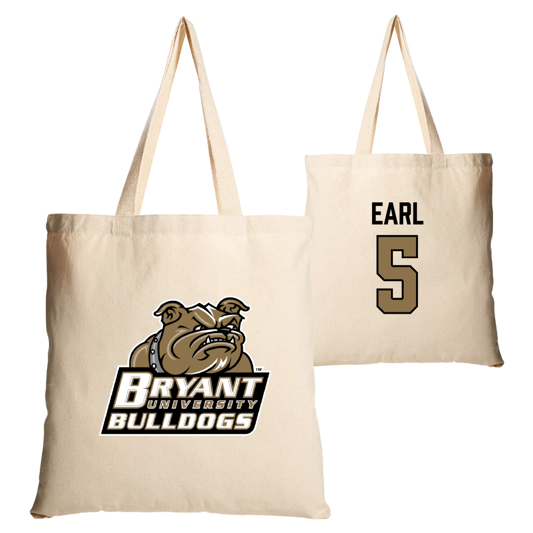 Bryant University Football Tan Canvas Tote Bag - #5 Joshua Earl